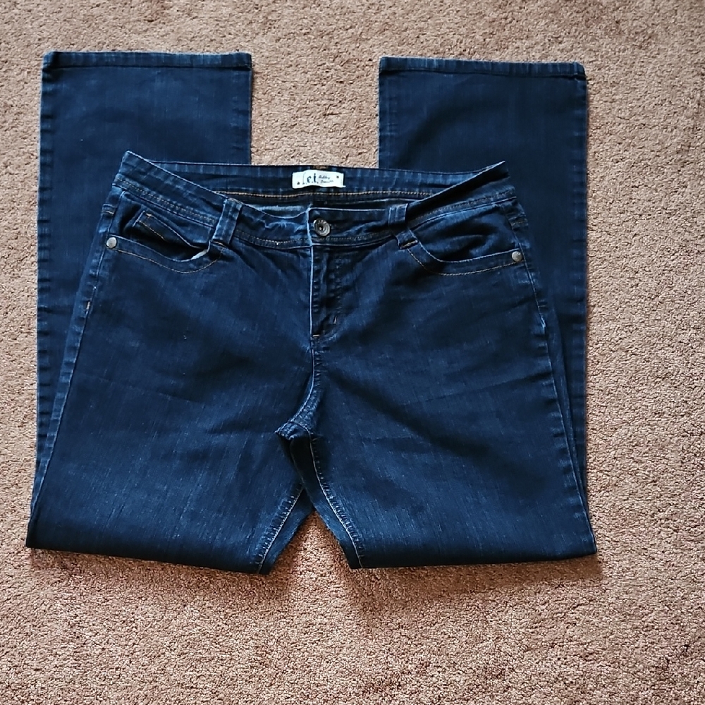 LEI Ashley Trouble Women's Blue Wide Leg Jeans Y2K Size 15 (1)